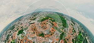 Vilnius Old town, the historic center of Lithuania, European city. 360 VR panorama