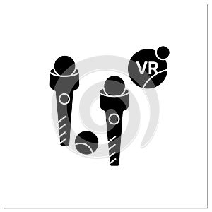 Vr wireless controllers glyph icon