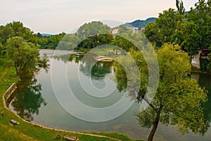 Vrbas River in Banja Luka, Republika Srpska, Bosnia