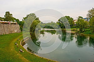 Vrbas River in Banja Luka, Republika Srpska, Bosnia