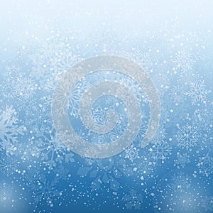 Vrctor illustration of winter background with snowflakes photo