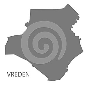 Vreden German city map grey illustration silhouette shape