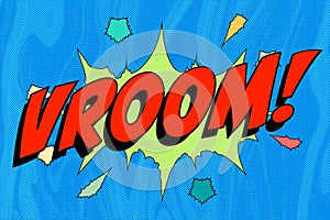 Vroom Abstract cartoon frame vector background. symbol