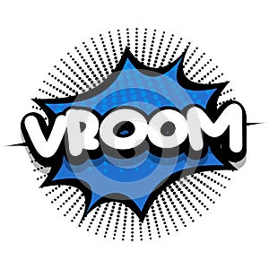 vroom Comic book explosion bubble vector illustration