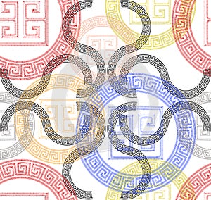 Baroque colored with greek design pattern