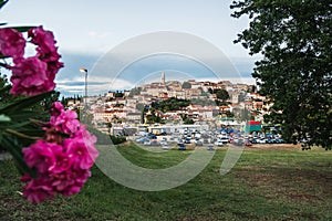 Vrsar, Croatia - 19 August 2020: Sunset view of Vrsar touristic village in the summer