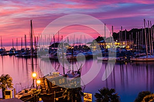 Vrsar Port During Colorful Sunset-Istria,Croatia