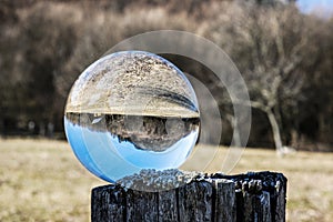 Vrsatske rocks, in Slovakia, scene with lens ball