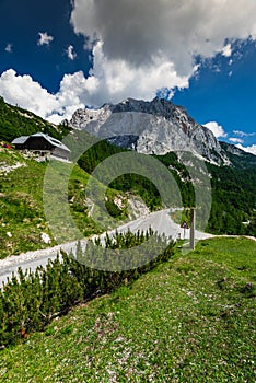 Vrsic Pass in Julian Alps, Slovenia photo