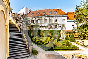 Vrtbovska garden - beautiful baroque garden multiple terraced platforms, Lesser Town of Prague, Czech Republic