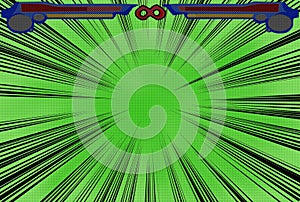 Vs fight comic background, green pop art