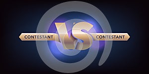 Vs letters vector icon, logo. Teams competition design with sign versus on blue background