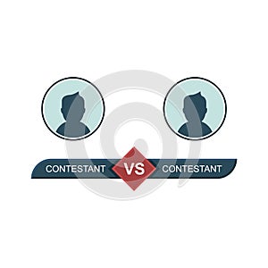 VS template vector with game window with character selection