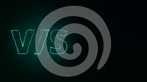 VS title with plexus effect. Connected lines with dots. Lines title plexus