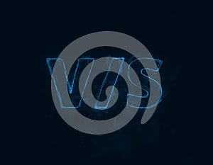 VS title with plexus effect. Connected lines with dots. Lines title plexus