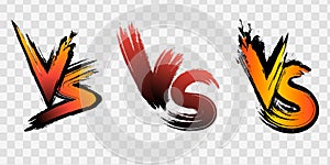 VS Versus letter logo on transparent background. Letters VS for sports, design idea for your advertising and website. Vector