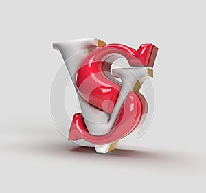 VS Versus Sign 3D Render Company Letter Logo
