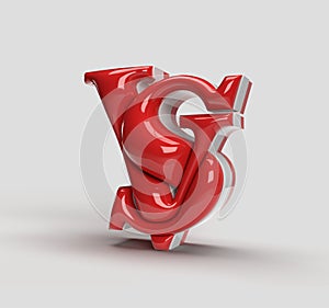 VS Versus Sign 3D Render Company Letter Logo