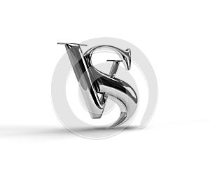 VS Versus Silver Sign 3D Render Company Letter Logo