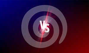 VS versus vector background. Sport fight competition VS light