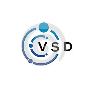 VSD letter technology logo design on white background. VSD creative initials letter IT logo concept. VSD letter design