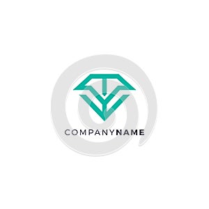 VT Diamond Logo. Diamond vector Illustration