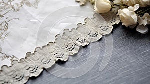 vtage grey scalloped border In photo