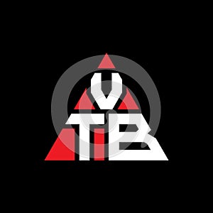 VTB triangle letter logo design with triangle shape. VTB triangle logo design monogram. VTB triangle vector logo template with red