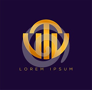 VTV golden initial letters monogram