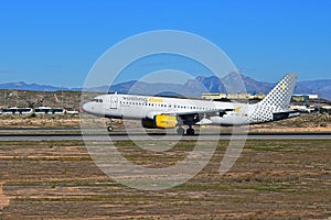 Vueling Airlines Landing At Alicante Airport