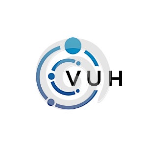VUH letter technology logo design on white background. VUH creative initials letter IT logo concept. VUH letter design photo