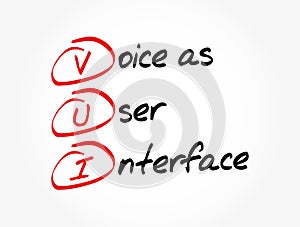 VUI - Voice as User Interface acronym, technology concept background