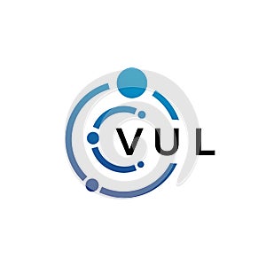 VUL letter technology logo design on white background. VUL creative initials letter IT logo concept. VUL letter design