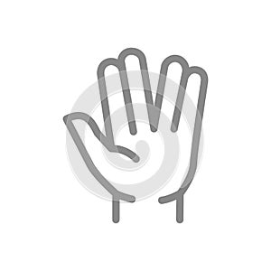 Vulcan salute line icon. What`s up gestures symbol