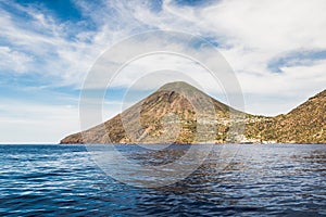 Vulcanic Aeolian island Salina in Mediterranean, Italy photo