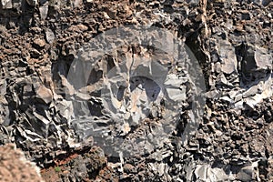 Vulcanic Lava Rocks, Volcano Cone of Mount Vesuvius Monte Vesuvio, Campania, Italy Italia