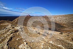 Vulcanic timanfaya rock stone in los volcanes lanzarote spain photo