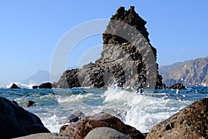 Vulcano Island the rock of sea nymph