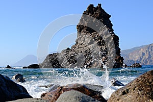 Vulcano Island the rock of sea nymph