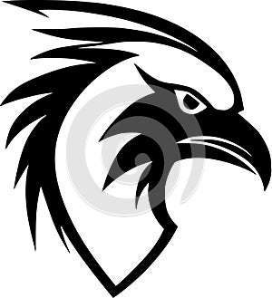 Vulture - black and white vector illustration