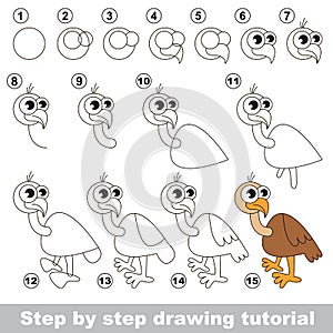 Vulture. Drawing tutorial. photo