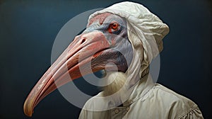 Vulture-headed Figure: A Photorealistic Portraiture With Inventive Character Designs