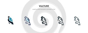 Vulture icon in different style vector illustration. two colored and black vulture vector icons designed in filled, outline, line