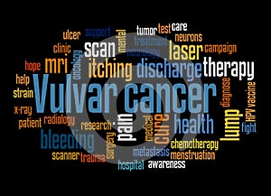 Vulvar cancer word cloud concept 3 photo