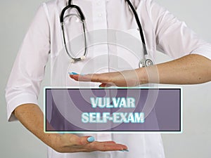 VULVAR SELF-EXAM text in futuristic screen photo