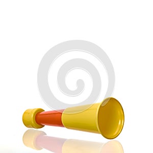 Vuvuzela trumpet Yellow cheer on a white