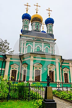 Vvedensky cathedral of Optina Monastery. Optina Pustyn literally Opta`s hermitage is an Eastern Orthodox monastery near Kozelsk