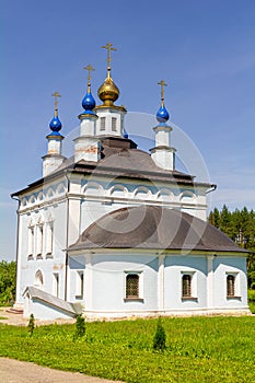 Vvedensky church on territory of Holy Vvedensky Makaryevsky Zhabyn Monastery, summer, axonometry