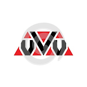 VVV triangle letter logo design with triangle shape. VVV triangle logo design monogram. VVV triangle vector logo template with red