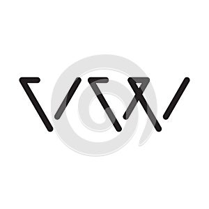 vw initial letter vector logo icon